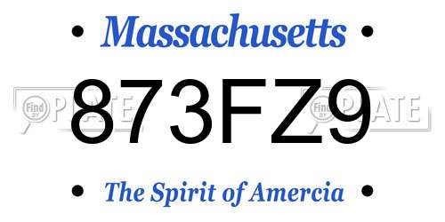 873FZ9 Massachusetts License Plate
