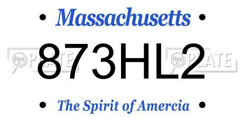 873HL2 Massachusetts License Plate