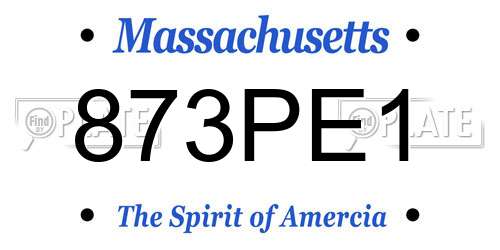 873PE1 Massachusetts License Plate
