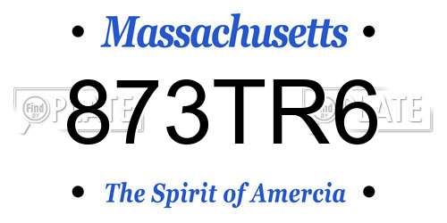 873TR6 Massachusetts License Plate