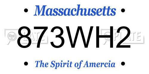 873WH2 Massachusetts License Plate
