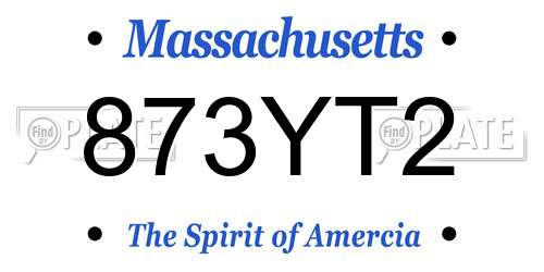 873YT2 Massachusetts License Plate