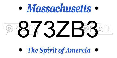 873ZB3 Massachusetts License Plate