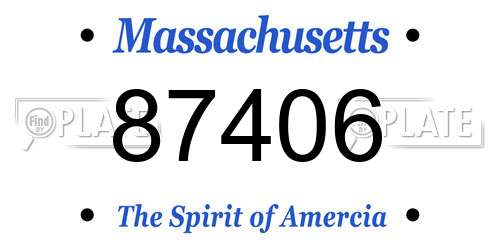 87406 Massachusetts License Plate