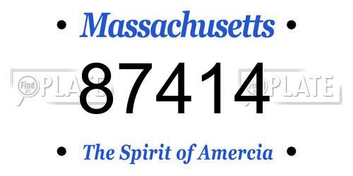 87414 Massachusetts License Plate