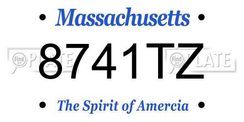 8741TZ Massachusetts License Plate