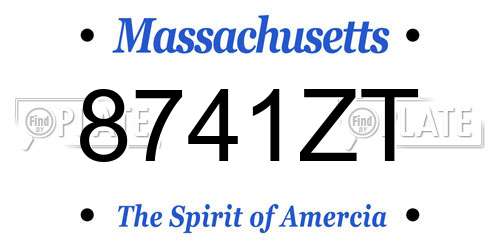 8741ZT Massachusetts License Plate