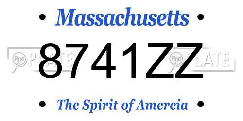 8741ZZ Massachusetts License Plate