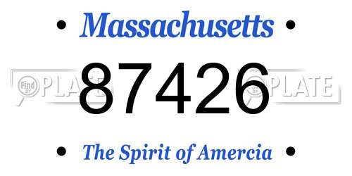 87426 Massachusetts License Plate