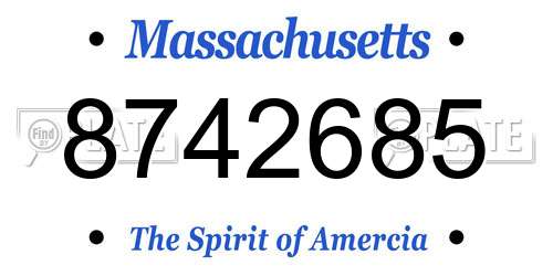 8742685 Massachusetts License Plate