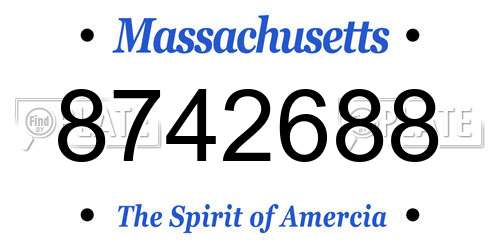 8742688 Massachusetts License Plate