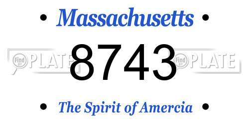 8743 Massachusetts License Plate