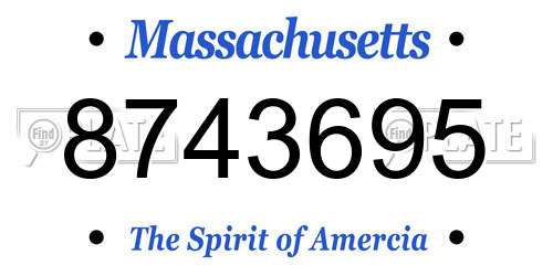 8743695 Massachusetts License Plate