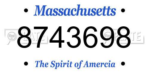 8743698 Massachusetts License Plate