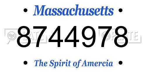 8744978 Massachusetts License Plate
