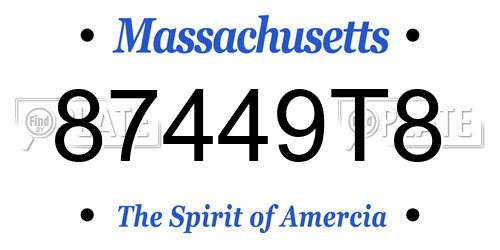 87449T8 Massachusetts License Plate