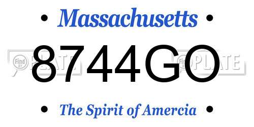 8744GO Massachusetts License Plate