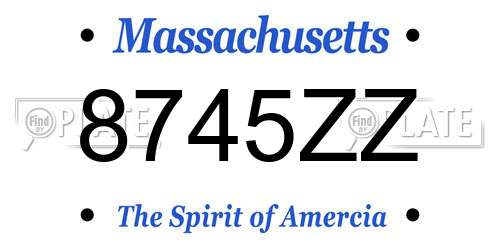 8745ZZ Massachusetts License Plate