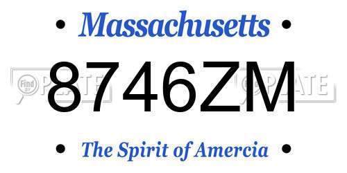 8746ZM Massachusetts License Plate