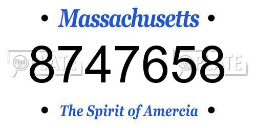 8747658 Massachusetts License Plate