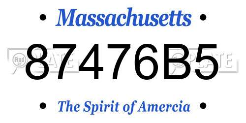 87476B5 Massachusetts License Plate