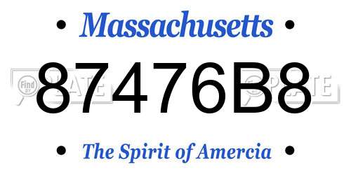 87476B8 Massachusetts License Plate