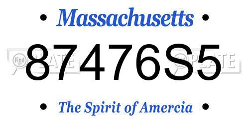 87476S5 Massachusetts License Plate