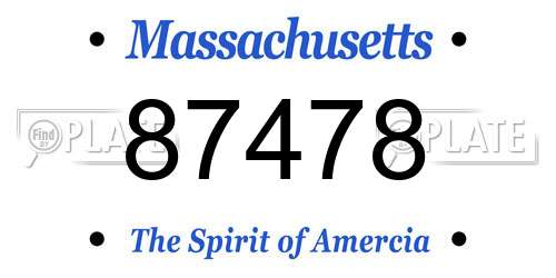 87478 Massachusetts License Plate
