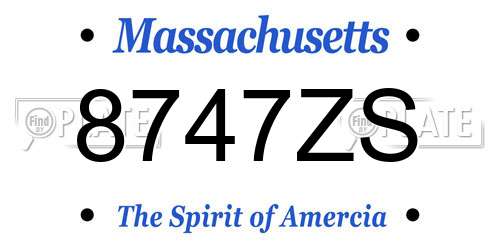 8747ZS Massachusetts License Plate