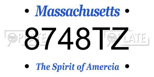 8748TZ Massachusetts License Plate