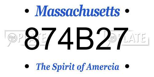 874B27 Massachusetts License Plate