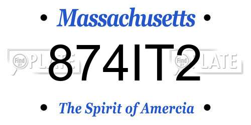874IT2 Massachusetts License Plate