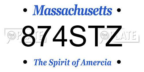 874STZ Massachusetts License Plate