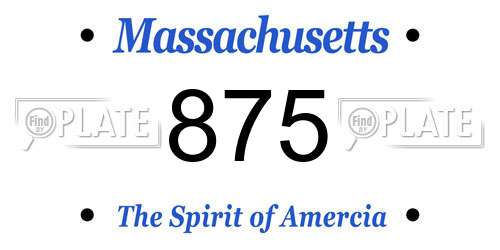 875 Massachusetts License Plate