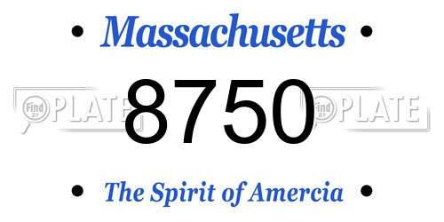 8750 Massachusetts License Plate