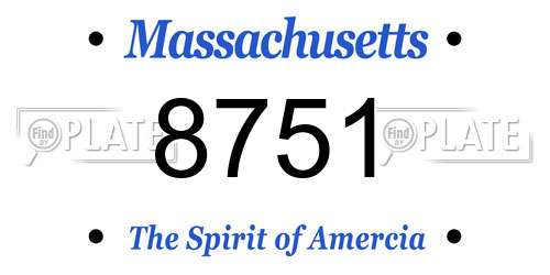 8751 Massachusetts License Plate