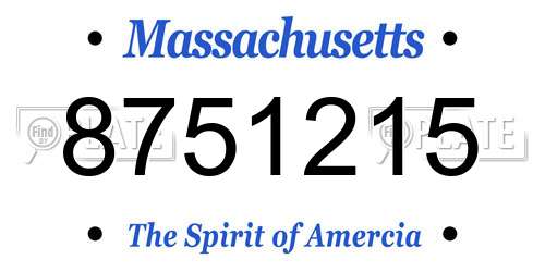 8751215 Massachusetts License Plate