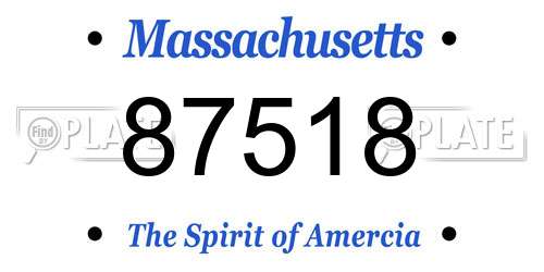 87518 Massachusetts License Plate