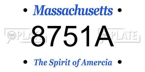 8751A Massachusetts License Plate