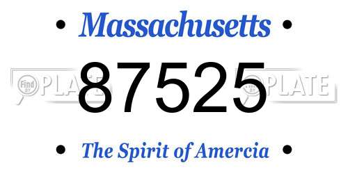 87525 Massachusetts License Plate