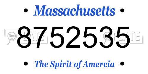 8752535 Massachusetts License Plate