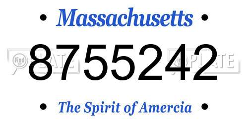 8755242 Massachusetts License Plate