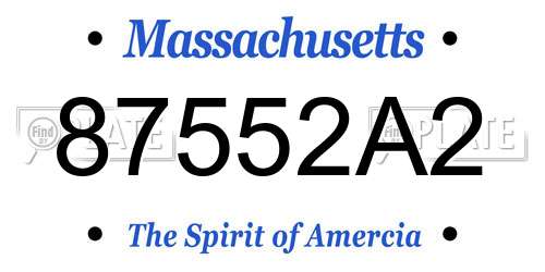 87552A2 Massachusetts License Plate