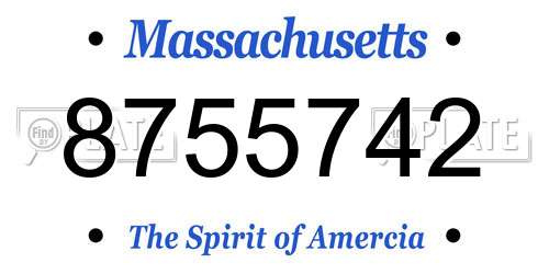 8755742 Massachusetts License Plate