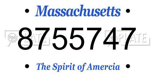 8755747 Massachusetts License Plate