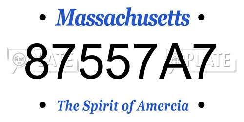 87557A7 Massachusetts License Plate