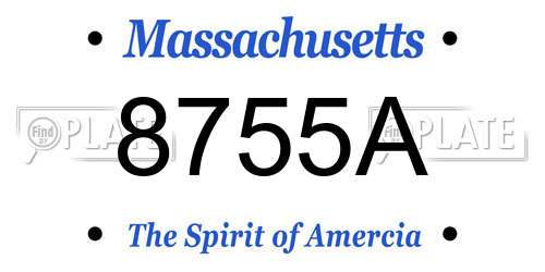 8755A Massachusetts License Plate