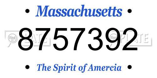 8757392 Massachusetts License Plate