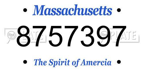8757397 Massachusetts License Plate