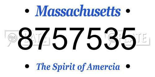 8757535 Massachusetts License Plate